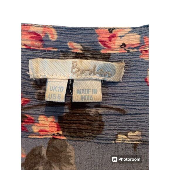 Boden Silky Ribbed Floral Blouse Small - Picture 3 of 4